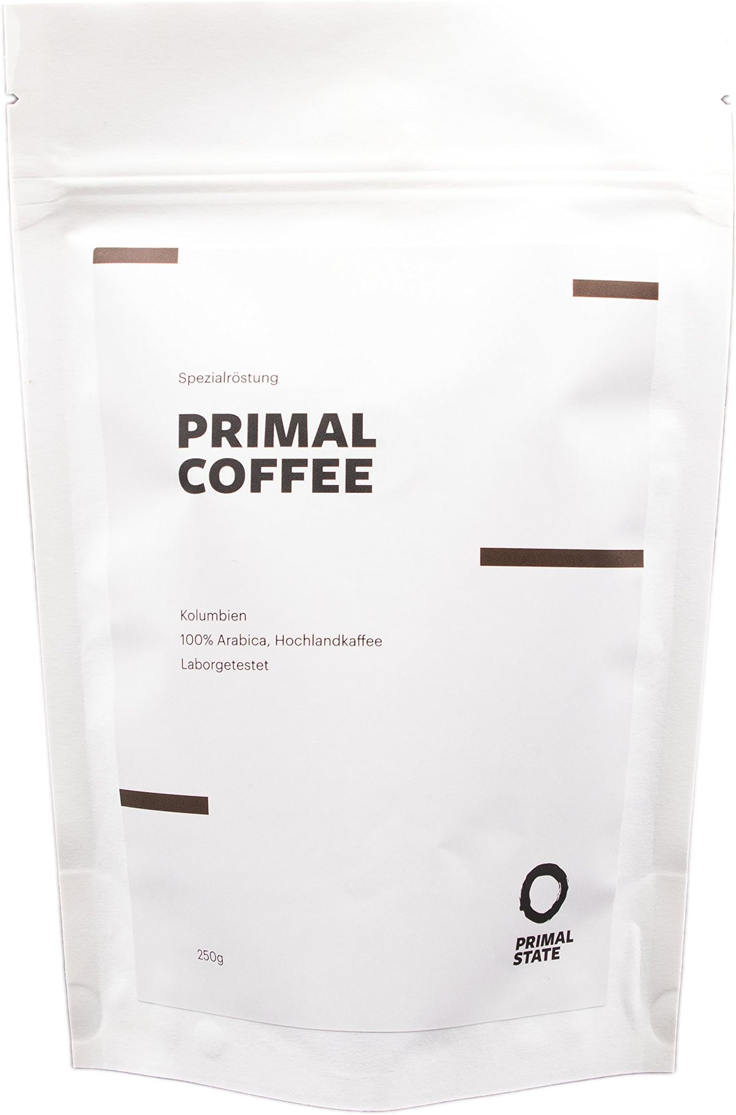 for Bulletproof Coffee | Primal Coffee Coffee Beans | Gentle Roasting Process | Arabica from Colombia | Lab Tested for Harmful Substances | Perfect for Bulletproof Coffee | Special Roasting - 250g