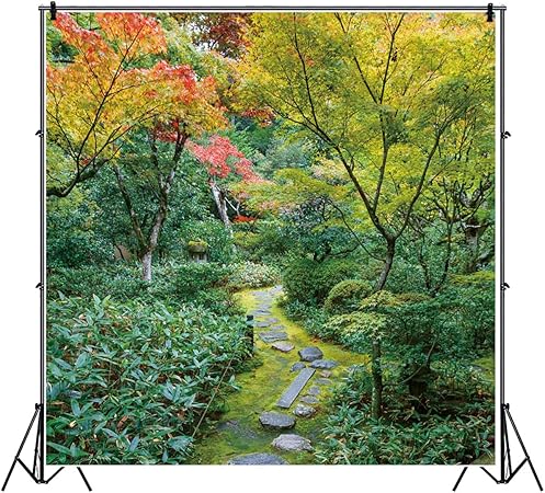 Amazon Co Jp Qinunipoto ビニール 3x3m 写真撮影の背景 背景布 京都の江東寺の日本庭園 写真撮影用 背景幕 秋の庭の風景 赤いカエデの葉 写真撮影用の背景幕 カスタマイズ可能様々な背景 撮影スタジオ 自宅 小道具 カメラ
