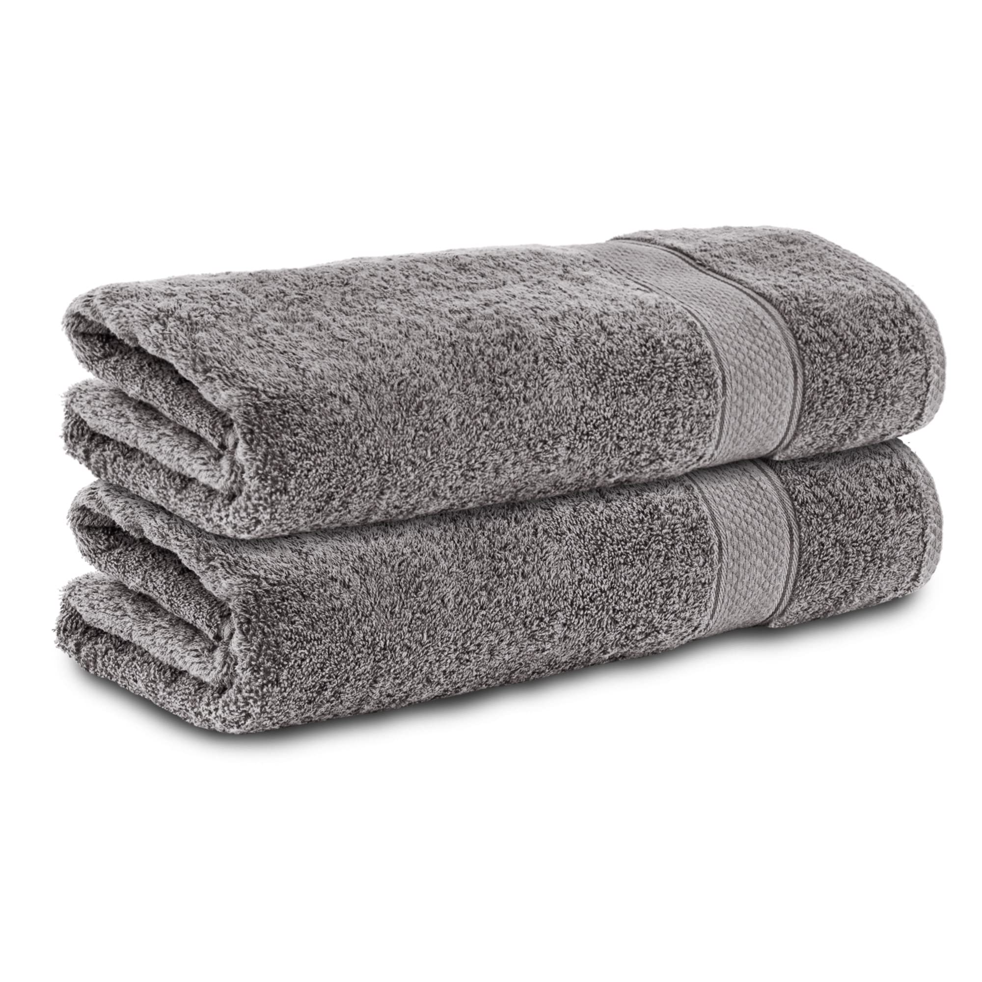 Komfortec Set of 2 Hand Towels 50 x 100 cm 100% Cotton 470 g/m² Terry Cloth Soft Anthracite Grey