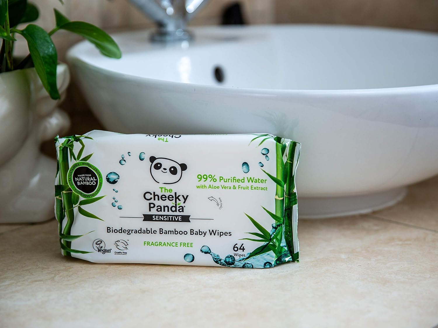 The Cheeky Panda, Bamboo Baby Wipes,White, Unscented,64 counts (Pack of 24), 60 count (Pack of 24) - Image 5