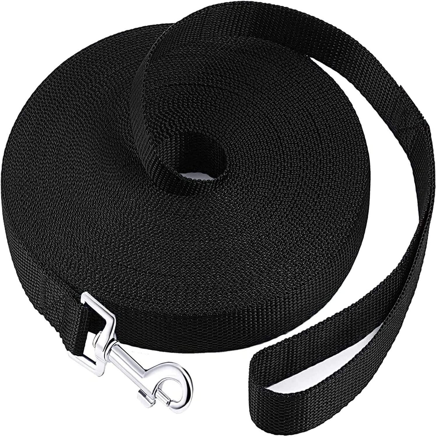 LATRAT Training Lead for Dogs, Long Lead for Small to Large Sizes (Black, 20 m x 1.5 cm (65 ft))