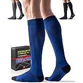 3 Pairs Easy On/Off Compression Socks - 15-20 mmHg Moderate Support Socks with Cushioned Sole and Seamless Toe