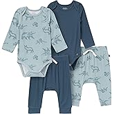 Modern Moments by Gerber Unisex Baby Viscose 4-pack Bodysuit & Pant Set