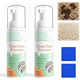 2PCS Waterless Carpet Foam Stain Remover With Towel, Carpet Foam Renovater, Deep Cleaning Foam Cleaner for Carpet, Couch, Mattress, Upholstery &amp; Auto Fabrics, No‑Rinse Household Fabric Cleaner