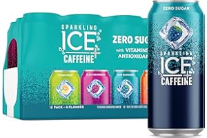 Sparkling Ice +Caffeine Variety Pack, Flavored Sparkling Water, Zero Sugar, with Vitamins and Antioxidants, 16 fl oz, 12 coun