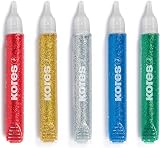 Kores Glitter Glue Pens 10.5ml Pack of 5 view 3