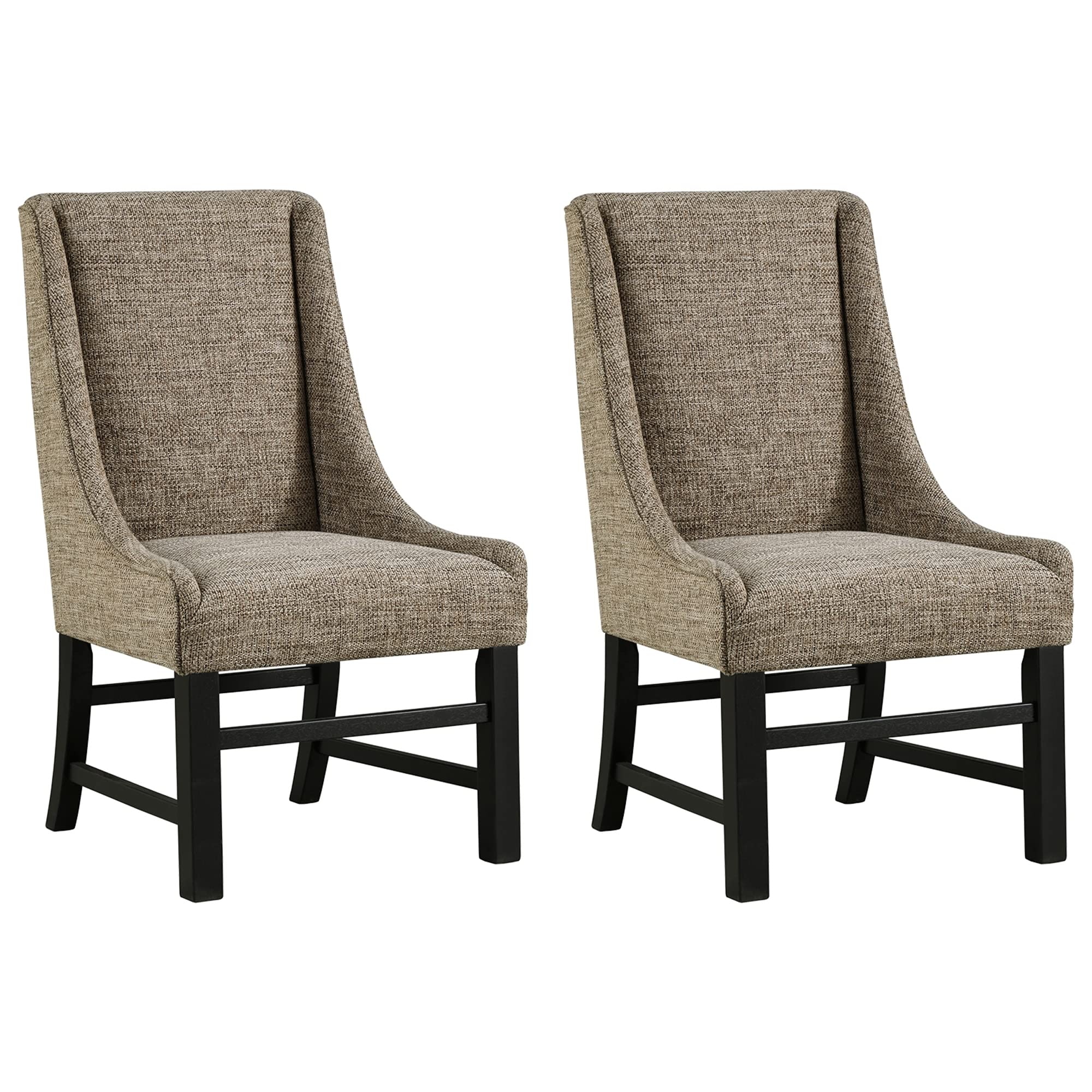 Photo 1 of ***UNKNOWN MISSING PARTS** Signature Design by Ashley Sommerford Modern Farmhouse Upholstered 2 Piece Dining Chair Set, Brown