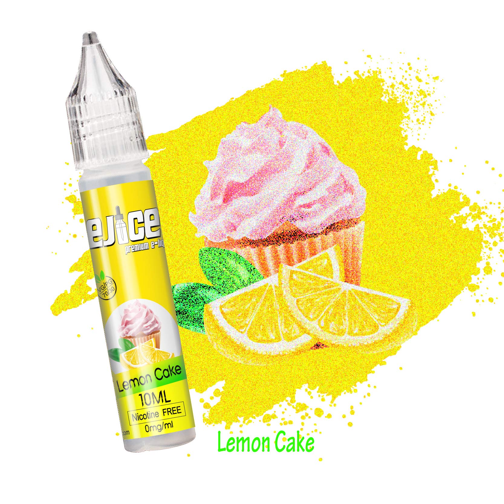 5 X 10ml E-liquide pour Cigarette Electronique Liquide sans Nicotine ni Tabac avec 70% VG 30% PG de Fruits (Citron framboise, Litchi à fleurs de cerisier, Gâteau au citron, Lait de mangue, Orange)