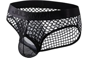 JOCKMAIL Men's Sexy Underwear Briefs Mesh Breathable Comfortable Low Rise Underwear for Men