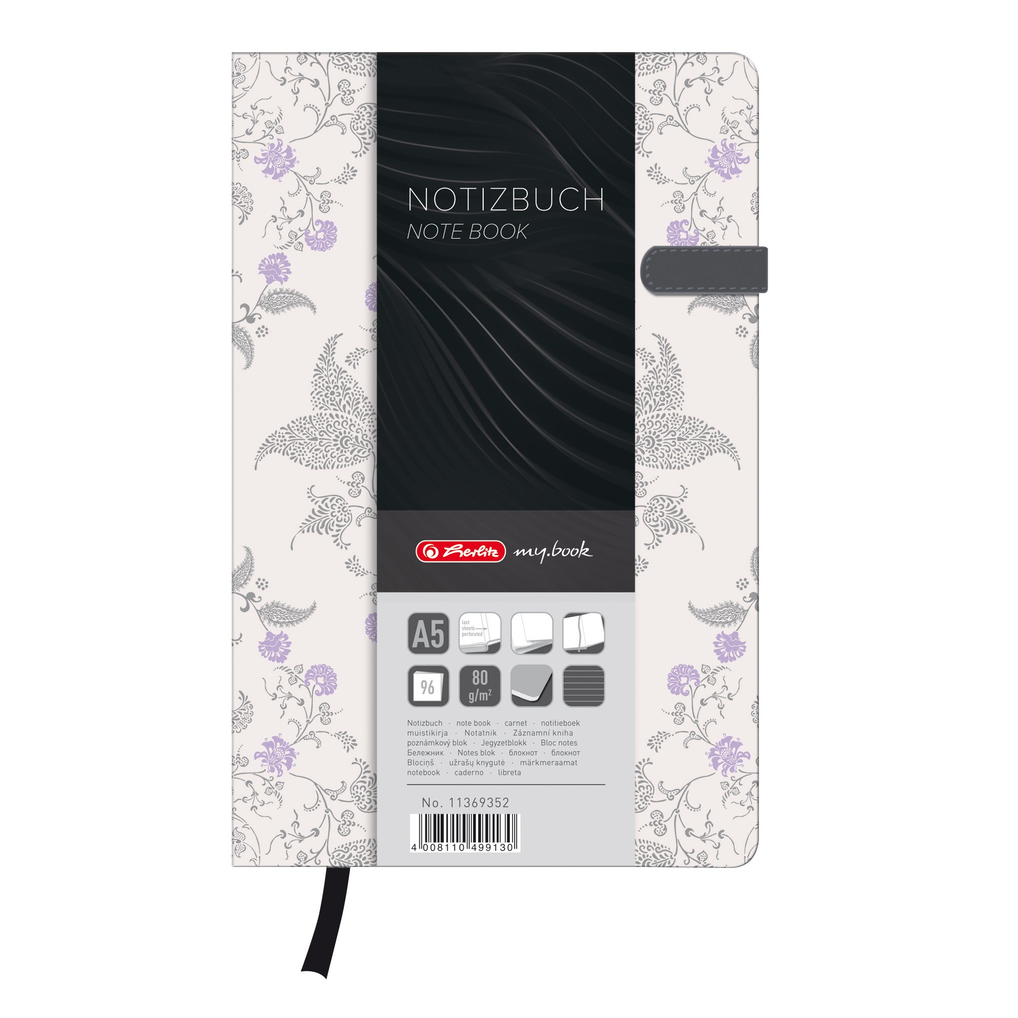 Herlitz A5 My Book Lady Dream Garden Design Hardcover Notebook with Magnetic Closure and Pen Loop