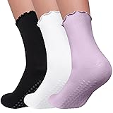Elapse Space 3 Pairs Pilates Socks with Grips for