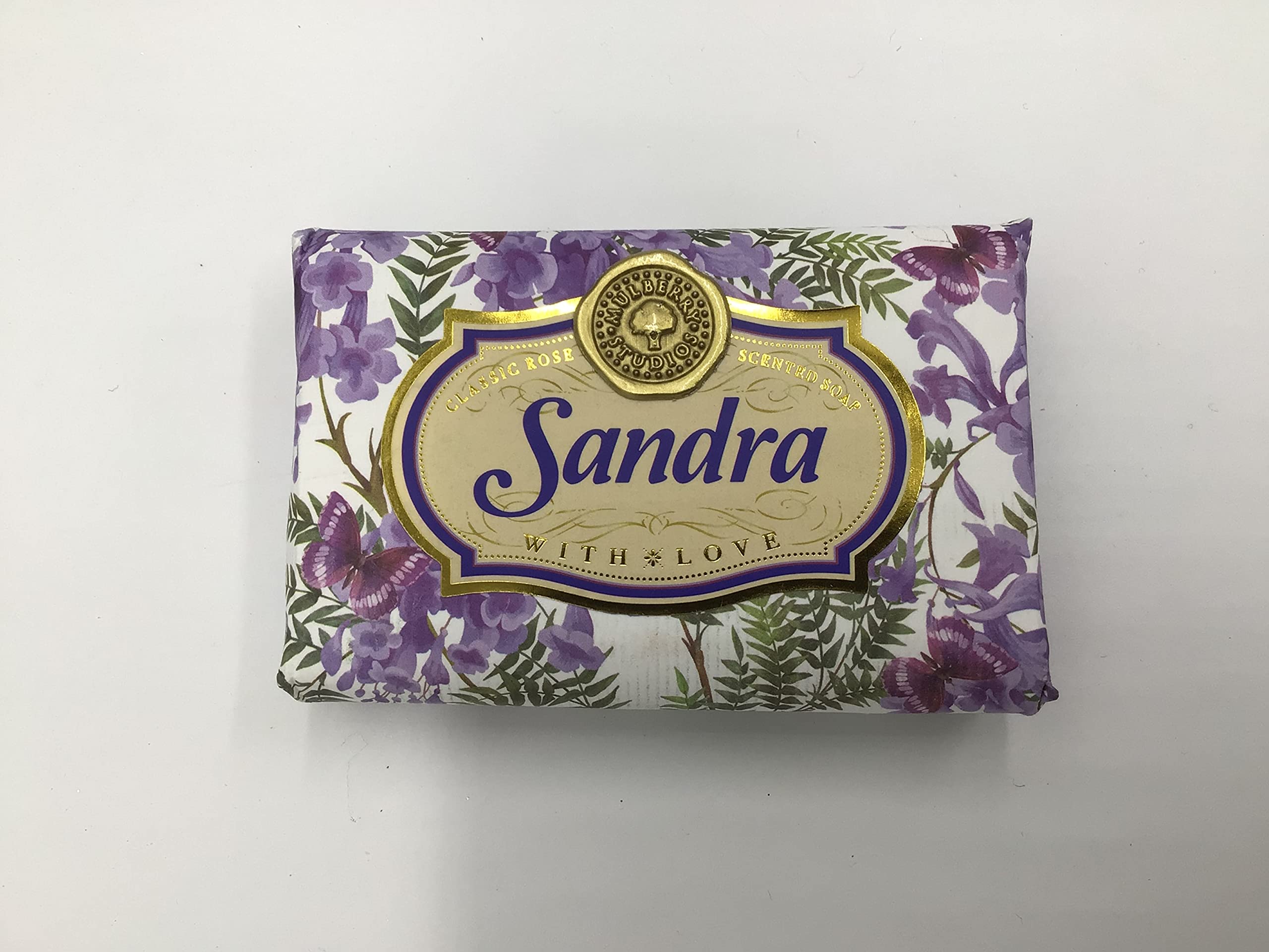 Sandra - Gift Soap Bar For Her Birthday Rose Scent Mum Grandmother Cleanser Lather Present Girl
