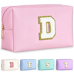 TOPEAST Preppy Small Makeup Bag, Chenille Letter