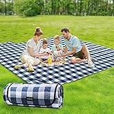 ZUBOND Large Picnic Blanket Outdoor Picnic Mat Waterproof Foldable 80''x80'', Beach Blanket Sandproof for LawnPark, Grass, Travel, Hiking, Camping Essentials, Vintage Gingham Picnic Blanket