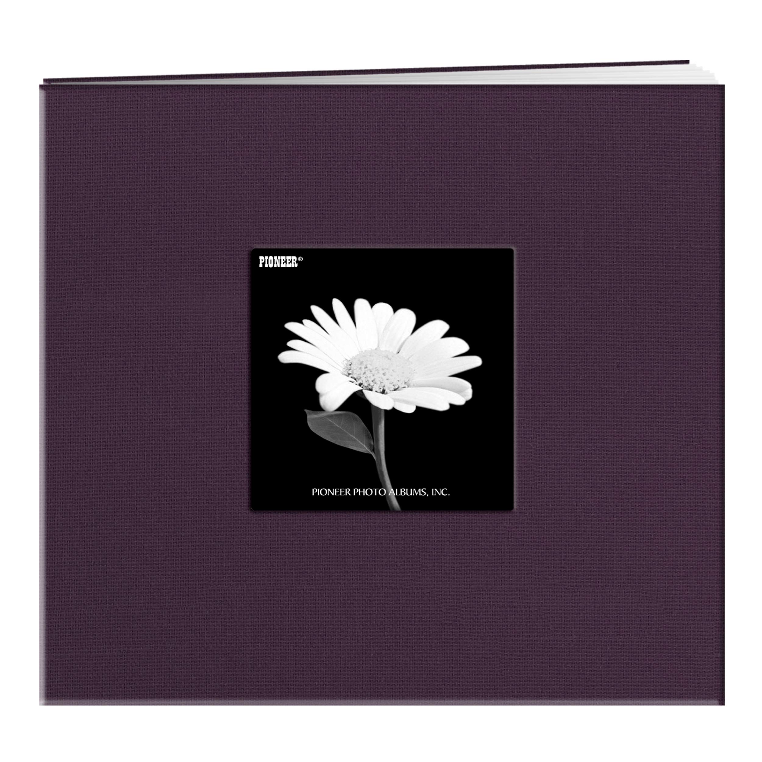 Pioneer Photo Albums Fabric Frame Cover Post Bound Scrapbook, 8"x8", Wildberry Purple