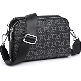 JULIE FERRARO Crossbody Bags for Women Small Shoulder Purses with Adjustable Wide Strap, Triple Zip Design