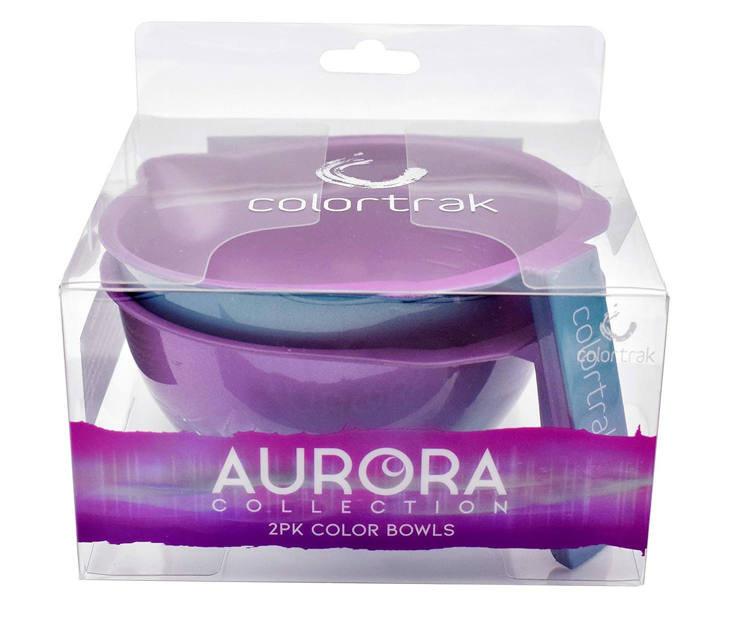 Colortrak SC Aurora Bowls, Stackable Color Bowls With Non-Slip Rubber Bottom, Easy-Pour Spout Lip, Shimmer Gradient Design, Color Grid With Milliliter Measurements, 2 Bowls : Beauty