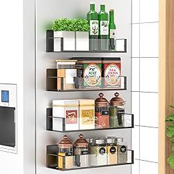 HuggieGems 4 Pack Magnetic Spice Storage Rack
