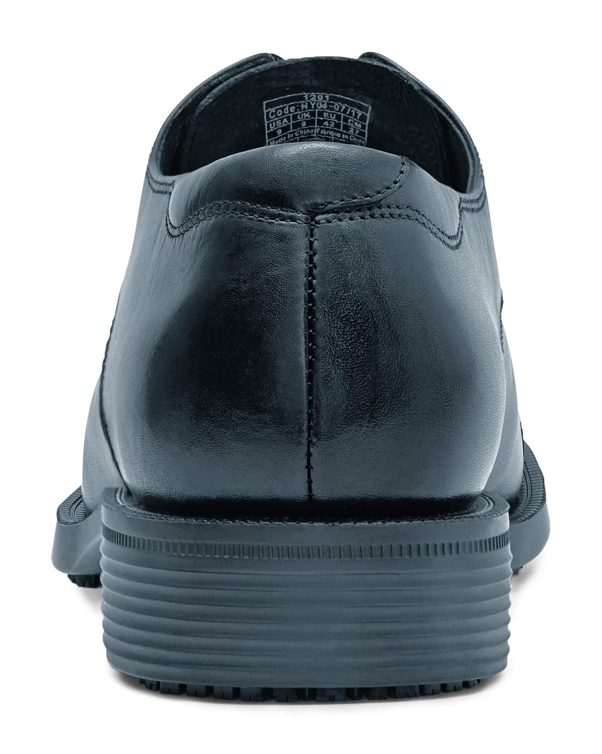 Shoes for Crews Senator - Comfortable Leather Work Shoe, Cushioned Insole, Slip-Resistant Outsole, Classic Office Style - for Men Black - Image 4