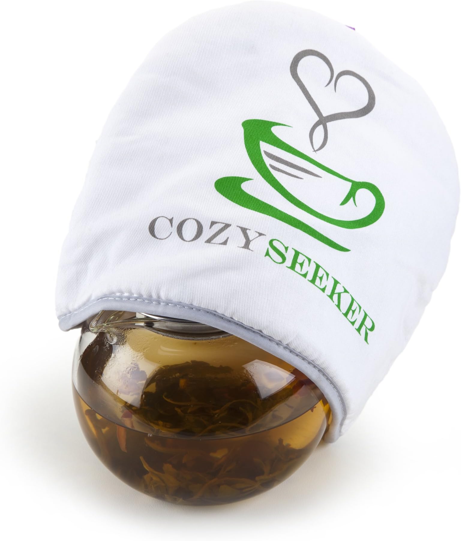 CozySeeker 1000ML Glass Teapot with Removable Stainless Steel Infuser and Warmer