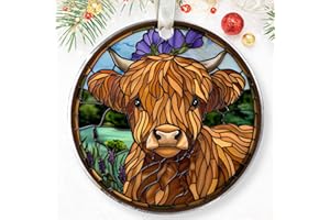 MAPDTWO Highland Cow Christmas Ornaments - Highland Cow Ornament - Cow Christmas Ornaments, Cow Ornaments for Christmas Tree, Cow Ornaments for Christmas - Highland Cow Gifts - Acrylic Cow Ornaments 2024