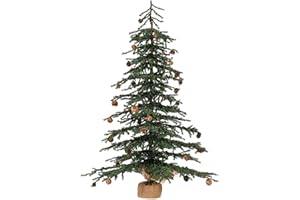 Vickerman 36" Caramel Pine Artificial Christmas Tree Unlit- Featuring 995 PVC Tips - Pine Cone Accented - Seasonal Indoor Home Decor with Decorative Burlap Base