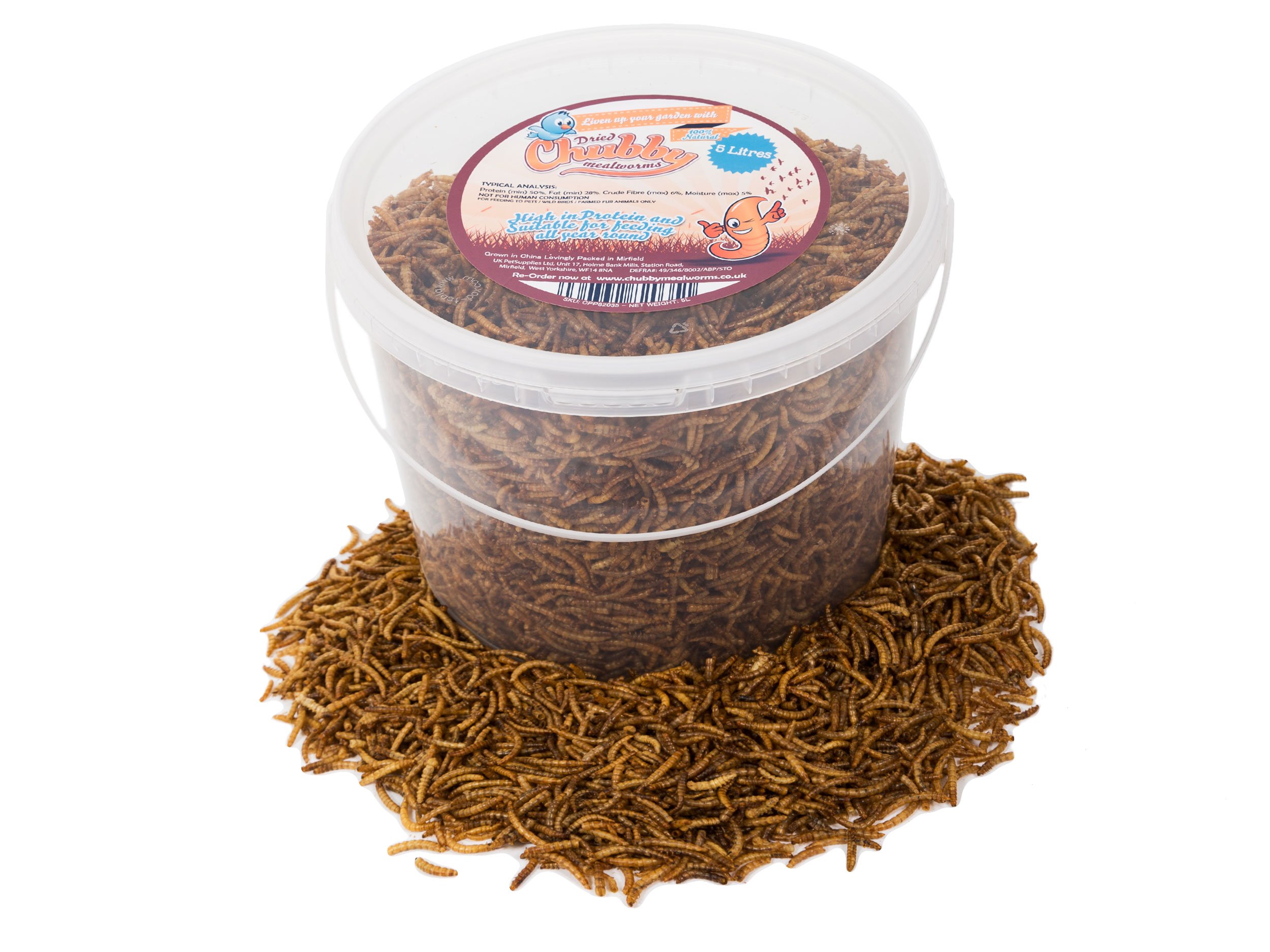 5 Litres Chubby Dried Mealworms for Wild Birds Only Buy Online in