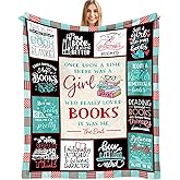 Book Lovers Gifts for Women, Bookish Gifts for Book Lovers Women, Book Lovers Gift Ideas Throw Blanket 60"x50", Reading Gifts for Readers/Librarian/Book Nerd/Bookworm, Book Club Gifts for Woman