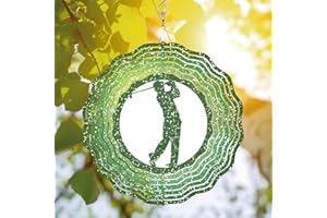 64DECALS 64memory Golfer Wind Spinner, Golfer Wind Spinner Hanging for Yard and Garden, Unique Gift Wind Spinner, 3D Hanging Wind Spinner Outdoor, Cute Golfer Wind Spinner