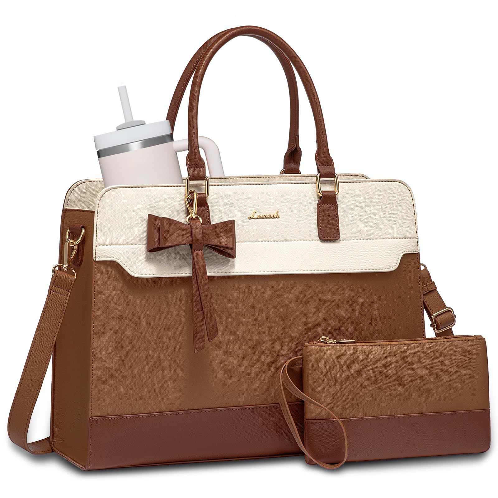 Photo 1 of LOVEVOOK Laptop Tote Bag for Women,Leather Work Bag, Waterproof Business Teacher Bag,Large Computer Handbag Purse Briefcase,Office Gifts for Women