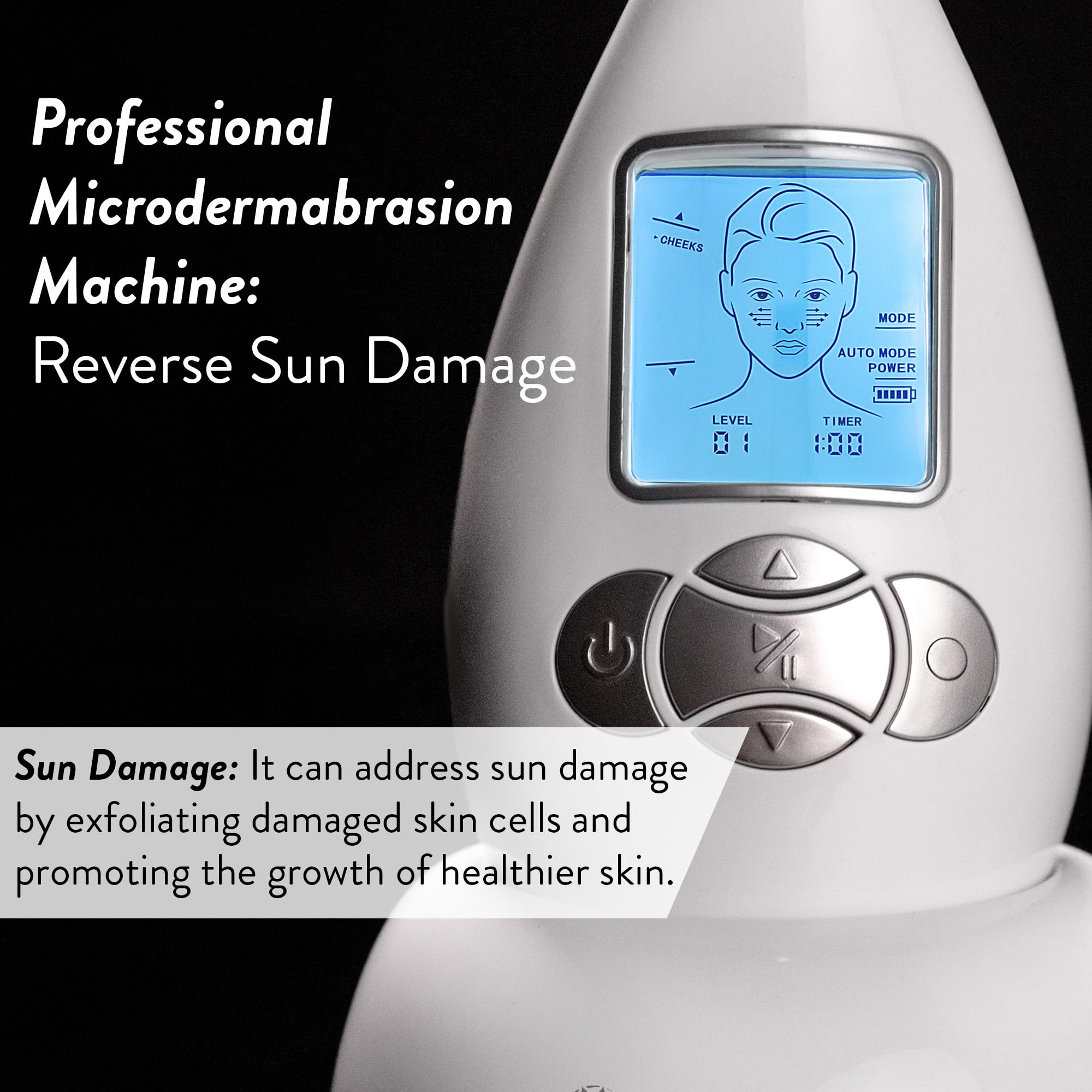 Microderm GLO Diamond Microdermabrasion Machine - Best Gift for Women - Dermabrasion & Anti Aging Wrinkle Skincare - Home Facial Treatment System - Blackhead Remover & Exfoliator for Acne Scars