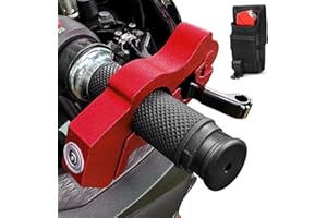 BETIME Motorcycle Locks Anti Theft: CNC Heavy Duty Handlebar Throttle Grip Brake Lever Security Motorcycle Lock Universal for Dirt Bike Moped Scooter Motorbike, ATV Alarm Accessories (Red)