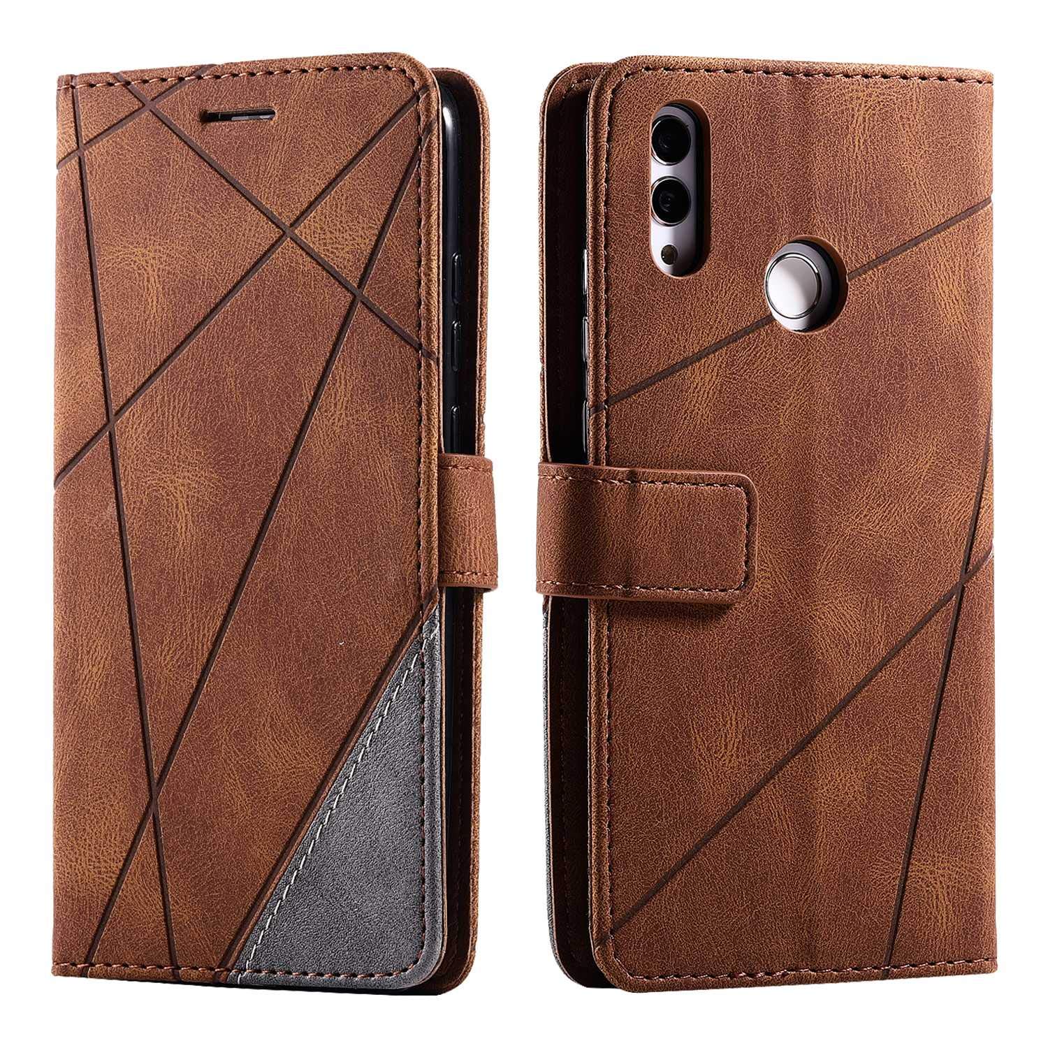SONWO Case for Huawei P Smart 2019 / Huawei Honor 10 Lite Case, Premium Leather Flip Wallet Case Magnetic Closure Card Slots Kickstand Phone Case for Huawei P Smart 2019 / Honor 10 Lite, Brown