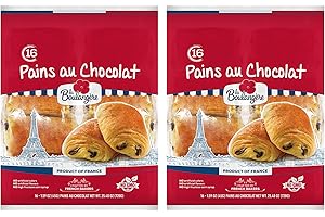 BAKERLY La Boulangère Pains au Chocolat, Pack of 2 – 32 Individually Wrapped Chocolate Croissants, Authentic French Recipe, Non-GMO, No High Fructose Corn Syrup, No Artificial Flavors & Colors, Kosher Certified, Ready to Eat Snack