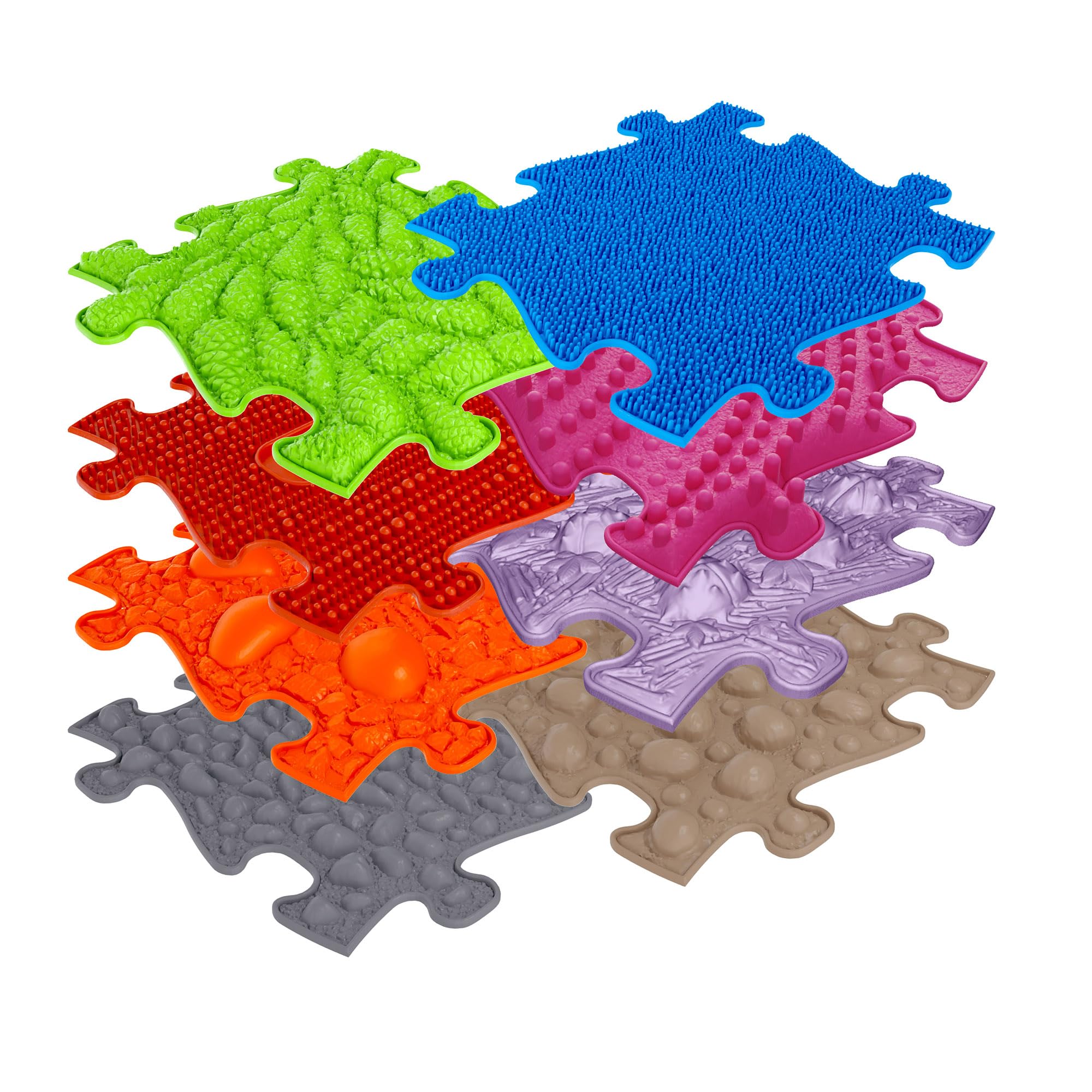 Muffik Basic Basic Set - 1 Orthopaedic Sensory Mats for Tactile Perception 8 Pieces
