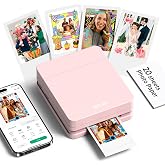 Nelko PP01 Photo Printer, 2x3 Portable Photo Printer, Mini Printer, Pink | Instant Color Inkjet Printer for Smartphone, Sticky-Back Photos, Bluetooth Compatible with iOS &amp; Android, AI App Editing