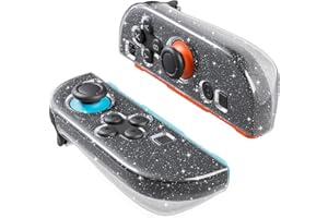 GLDRAM Glitter Protective Case for Nintendo Switch 2 Joycon, Soft TPU Joycon Skin Cover for Switch 2 Controller Grip, Shockproof & Anti-Scratch Protection Accessories - Clear Shinning