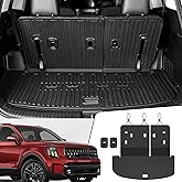 JOULARISE Cargo Mat with Backrest Mats for 2020-2025 Kia Telluride 7/8 Passenger Car Mats Accessories, All Weather TPE Interior Protectors Cargo Liner Trunk Mat(Cargo Mat with Backrest Mats)