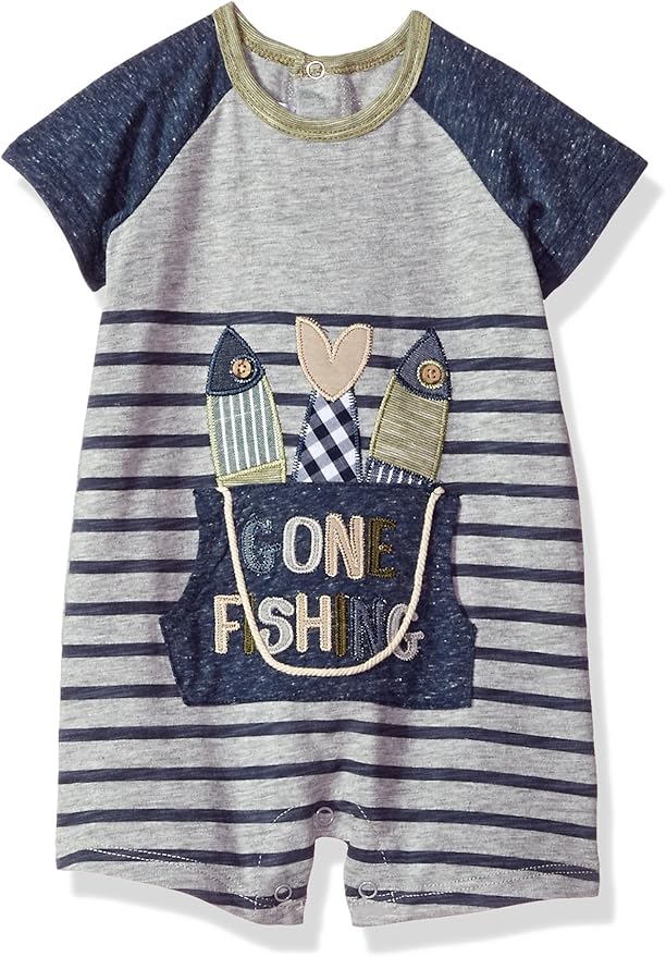 Mud Pie Baby Boys Fishing Bucket Short Sleeve Raglan One