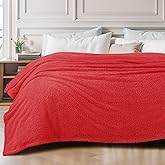 Exclusivo Mezcla Fleece King Size Bed Blanket, Ultra Soft, Lightweight and Fuzzy Red Blanket for Women, Home Decor, 90x104 Inches