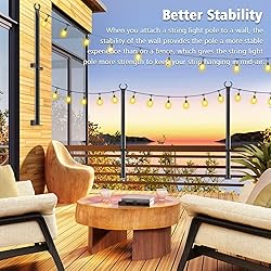 Beizelte 2 Pack 5 Ft String Light Poles,Light Poles