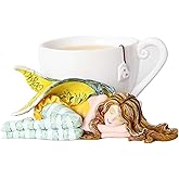 PTC 4.5 Inch Chamomile Tea Fairy Sleeping by Cup Statue Figurine