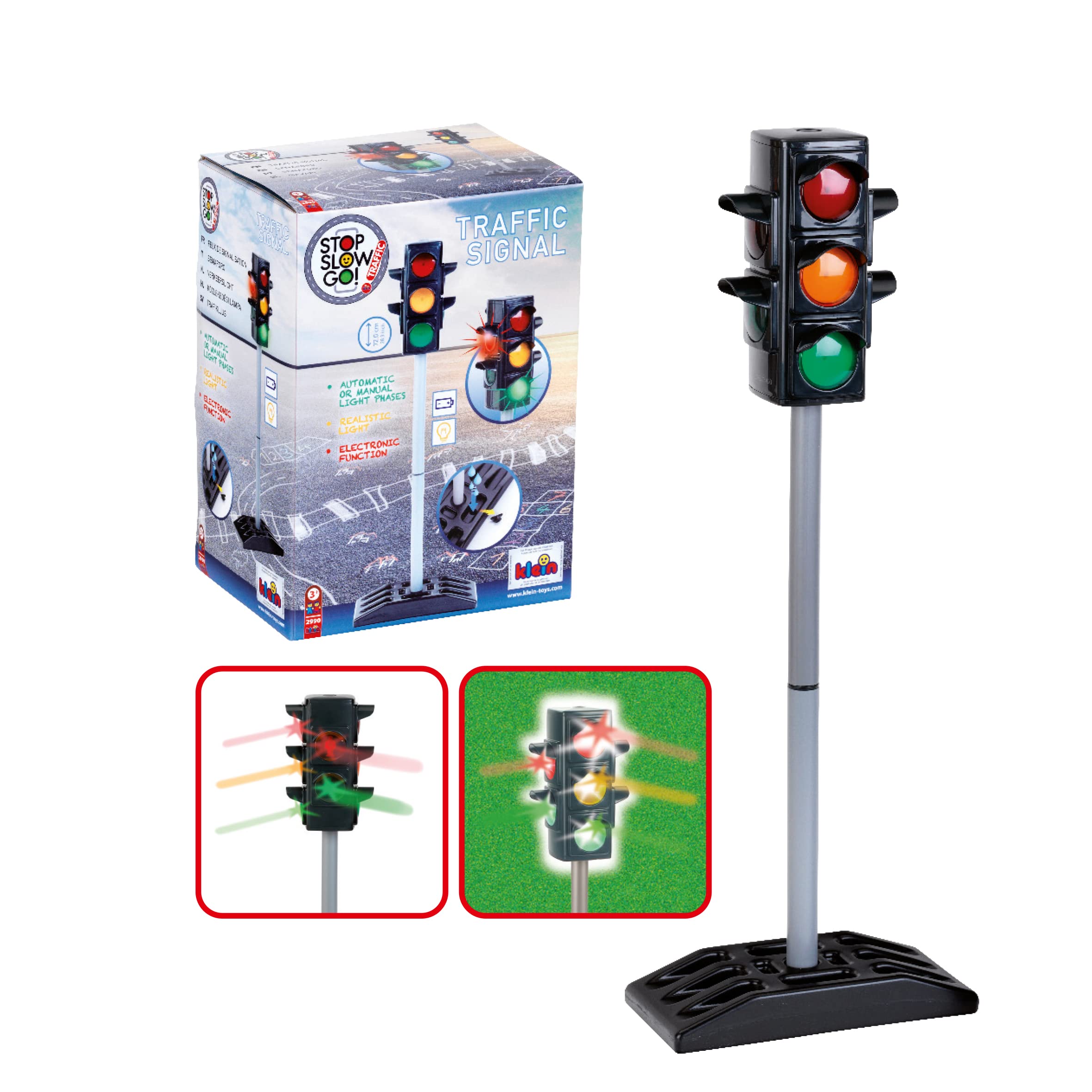 Theo Klein Ampel | Batteriebetriebene Verkehrsampel mit manuellem oder automatischem Ampelzyklus | Maße: 27 cm x 12,5 cm x 72,5 cm hoch | Spielzeug für Kinder ab 3 Jahren 2