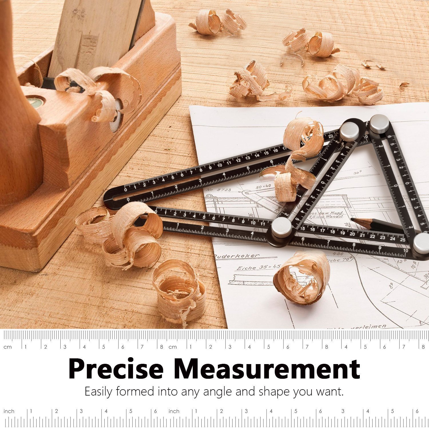 Best Angleizer Template Tool - Premium Aluminum Alloy Material - Multi-Angle Measuring Ruler For Builders, Handymen, Craftsmen or Engineer and more by FLISOR
