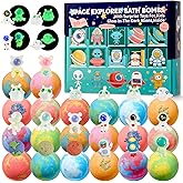 20 Pack Galaxy Bath Bombs for Kids with Space Explorer Toys, Cosmic Adventure Kids Bath Bombs with Astronauts, Rockets, Planets & Glow-in-The-Dark Aliens Inside,End-of-School Year Gifts