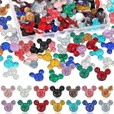 BENOSPACE 250Pcs Resin Mini Bear Head Bead Colorful Flat Back Bear Ears Bead Cartoon Crafts Accessories for DIY Supplies Jewelry Making Scrapbook Embellishment Phone Case Nail Art Hairpin