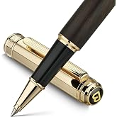 BEILUNER Blackwood Rollerball Pen with 24K Gold Plating, Schneider Refill | Elegant and Luxurious Executive Writing Instrument for Women and Men, Premium Gift Box for Christmas, Fancy, Nice Pens