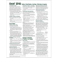 Microsoft Excel 2016 Tables, PivotTables, Sorting, Filtering & Inquire Quick Reference Guide - Windows Version (Cheat Sheet of Instructions, Tips & Shortcuts - Laminated Card)