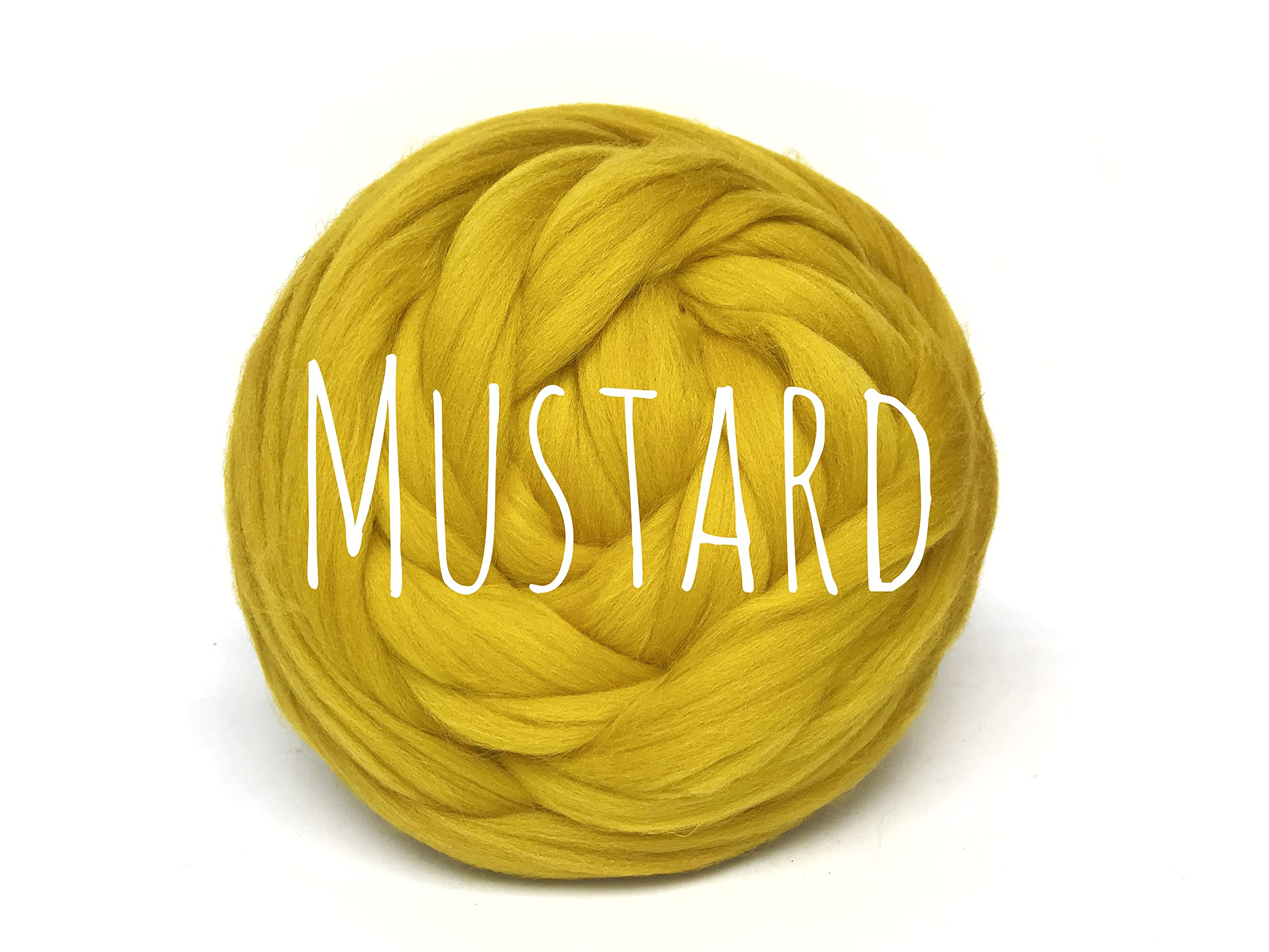 Merino Wool - Mustard - for arm Knitting Merino Blanket Weaving Felting Jumbo Yarn Giant Wool Soft 50g (0.11lb) — image 1