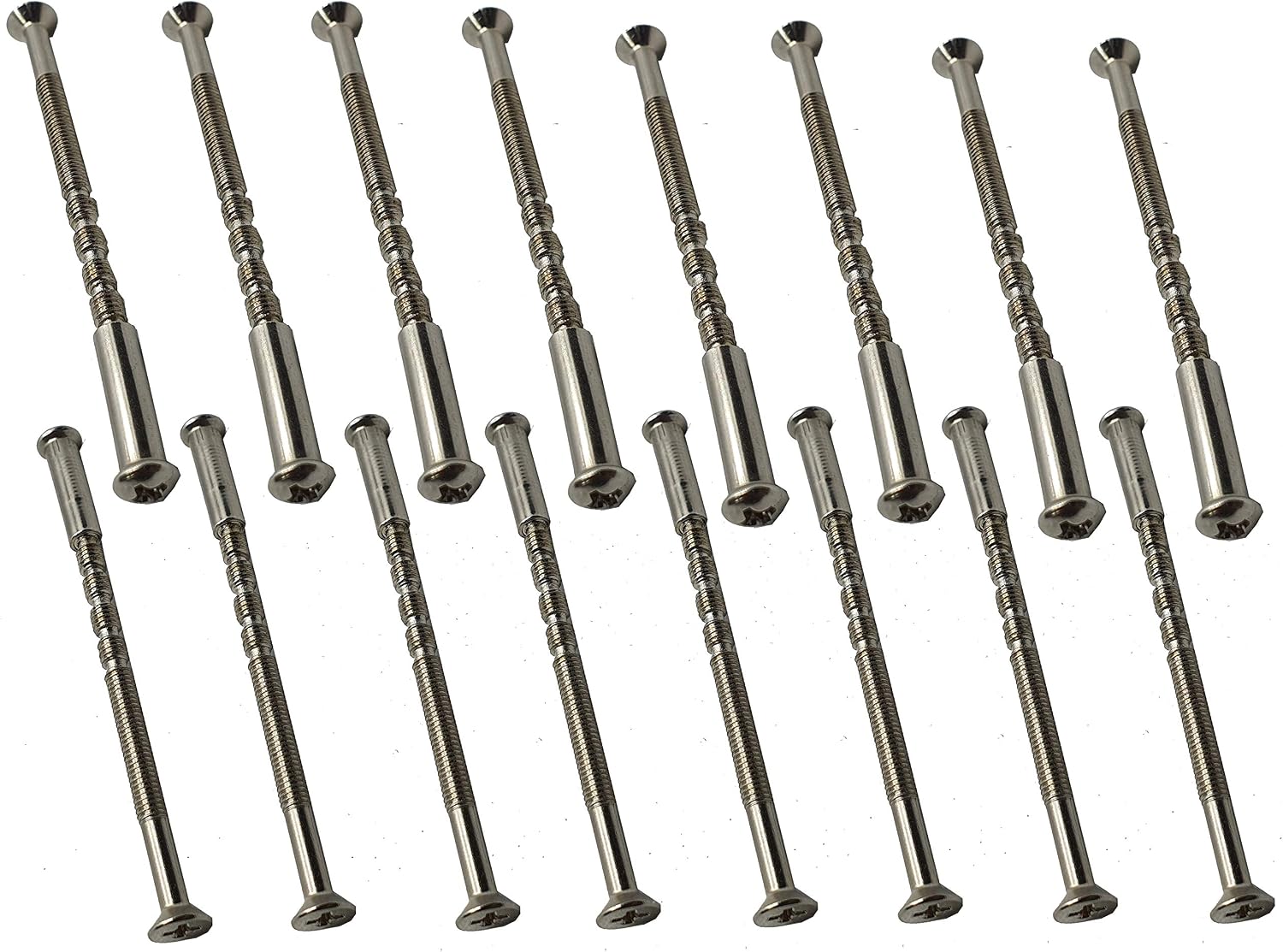 M4 Door Handle Screws with Connecting Sleeve Male to Female for Door Handle, Knobs Escutcheons and Others (Chrome) Pack of 16